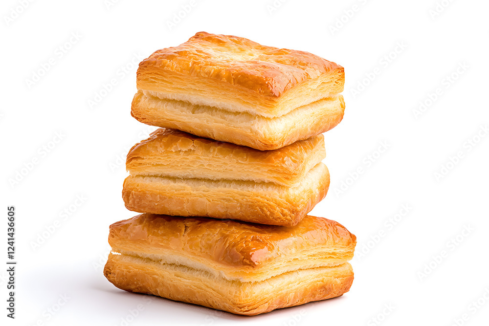 Puff pastry bakery isolated white background Puff pastry bakery isolated white background