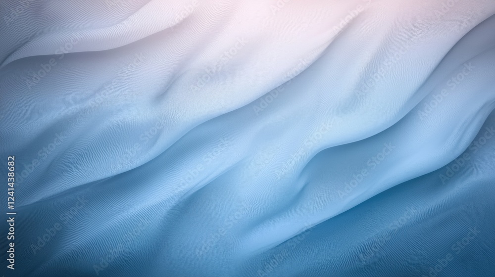 Fototapeta premium Abstract blue fabric texture with gentle waves and soothing light effects