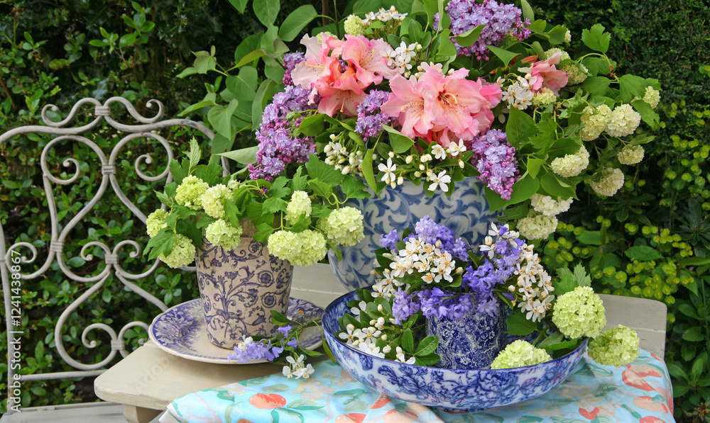 Fototapeta premium Spring flower still life in a garden
