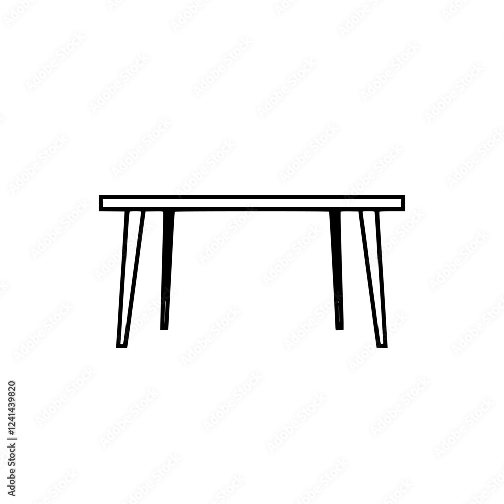 Modern Table Design: Simple Line Drawing of Minimalist Home Furniture. Perfect for Interior Decor and Room Design Inspiration. Modern Table Design: Simple Line Drawing of Minimalist Home Furniture. Perfect for Interior Decor and Room Design Inspiration.