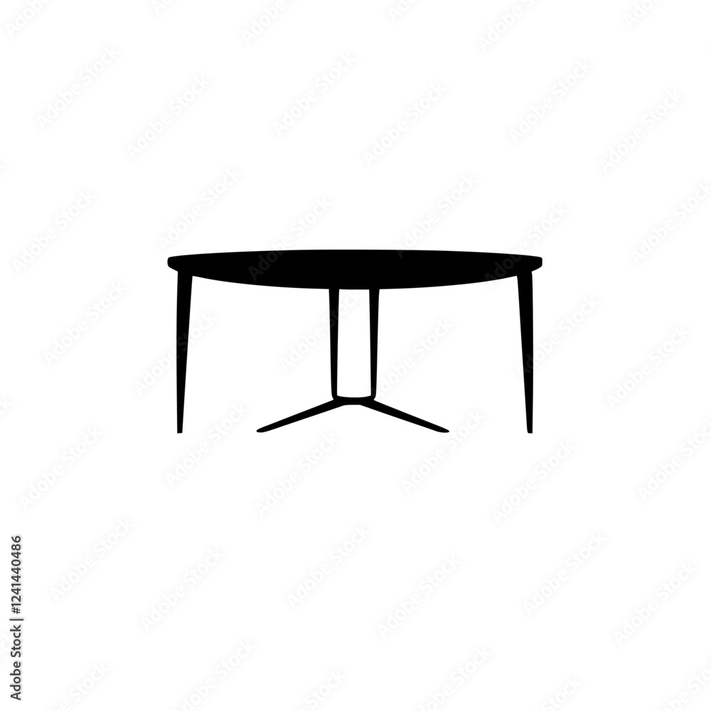 Sleek Round Table: Modern Minimalist Home Decor, Simple Interior Design, Black and White Furniture Sleek Round Table: Modern Minimalist Home Decor, Simple Interior Design, Black and White Furniture