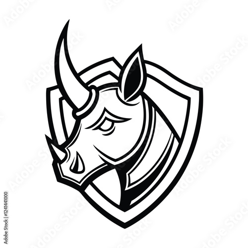 rhino head armored crest logo silhouette photo