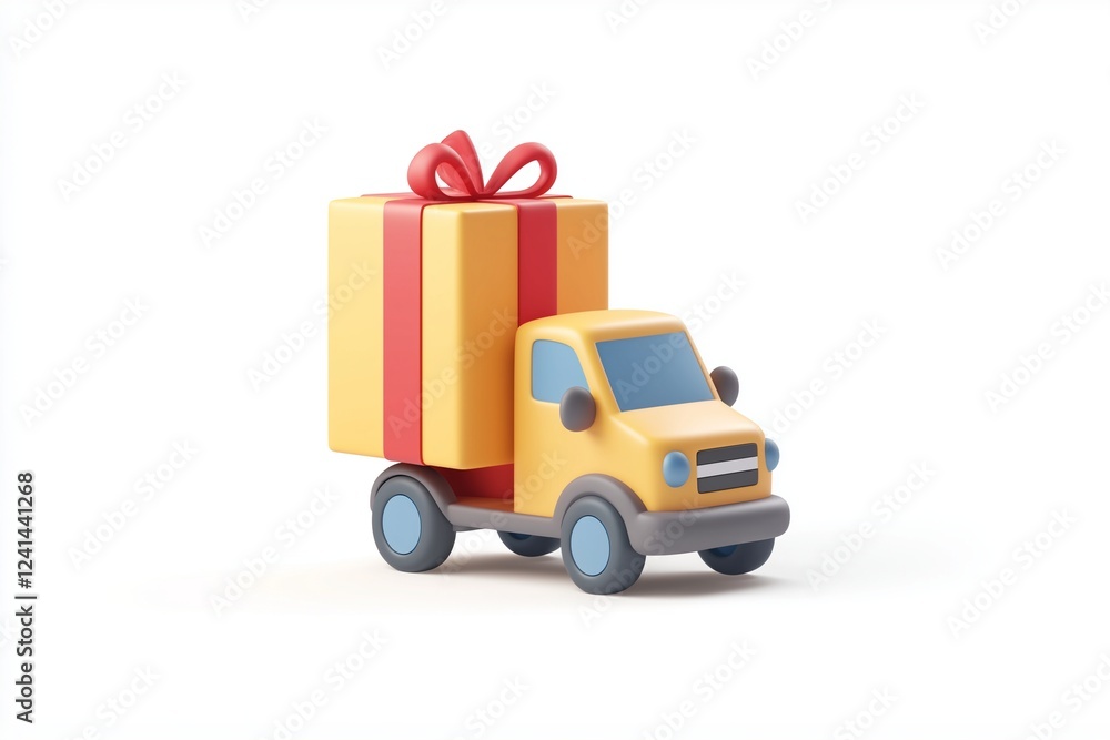 3d cartoon delivery icon isolated on white background 3d cartoon delivery icon isolated on white background