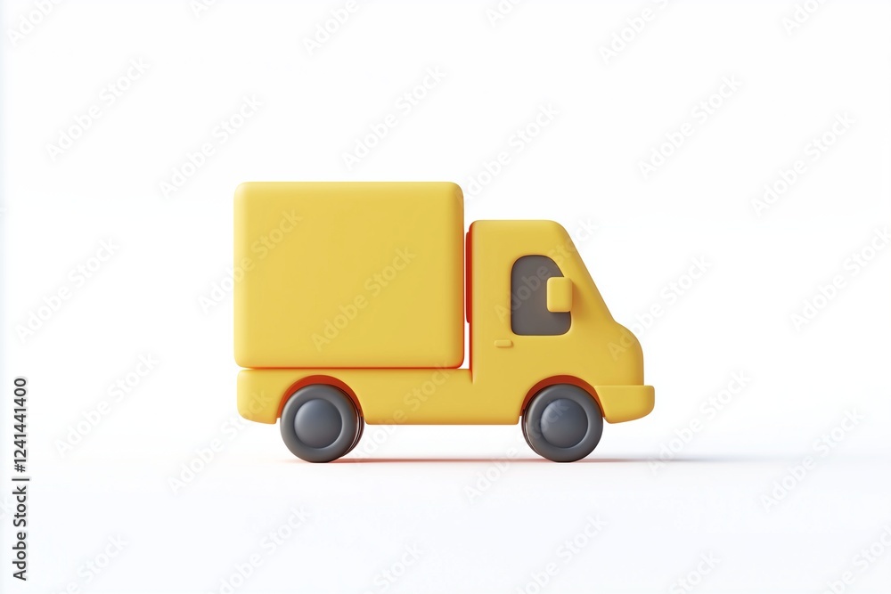3d cartoon delivery icon isolated on white background 3d cartoon delivery icon isolated on white background