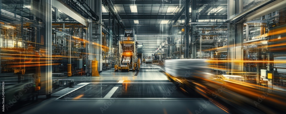 Factory automation swift product flow, modern facility Factory automation swift product flow, modern facility