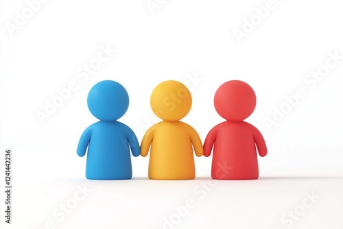 3d cartoon community icon isolated on white background