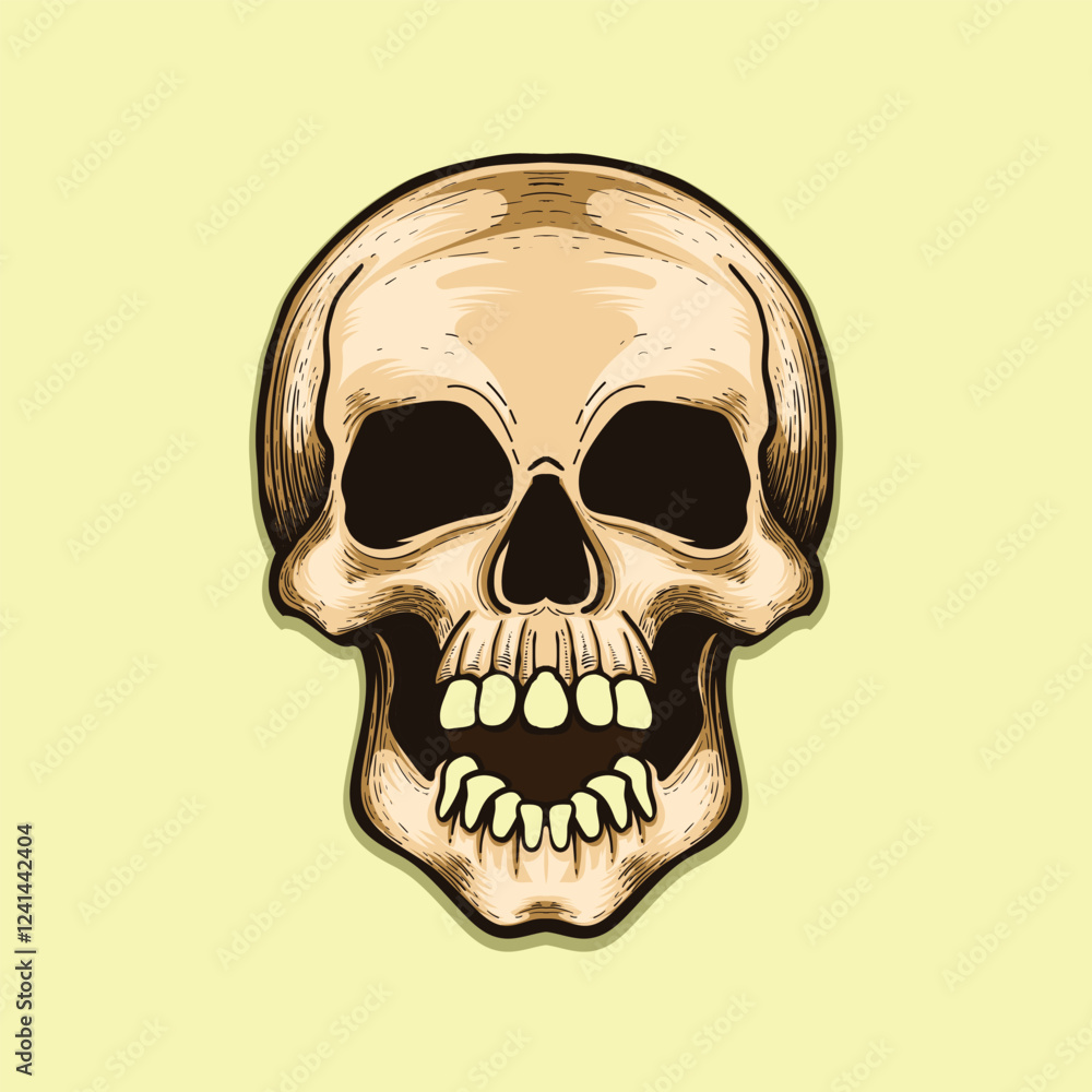 Fototapeta premium Vintage Style smile looking skull design
