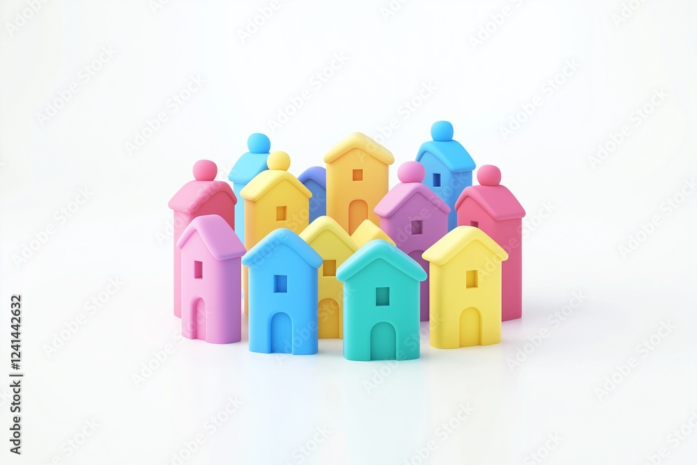 3d cartoon community icon isolated on white background 3d cartoon community icon isolated on white background