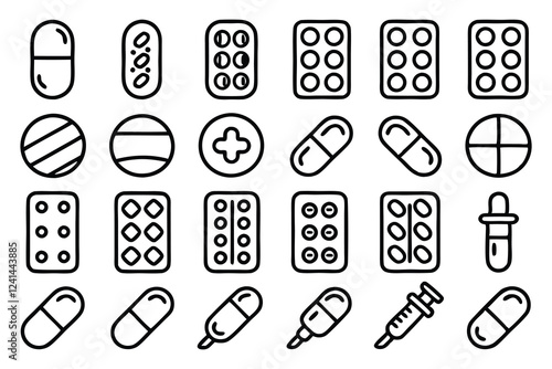 pharmaceutical dosage forms editable stroke outlin