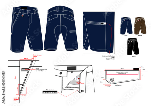 COMMUTER SHORT PANTS WITH DESCRIPTION