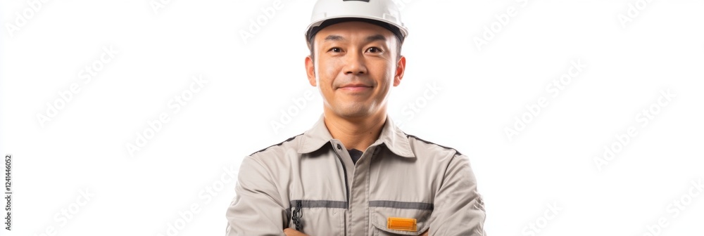 Portrait of a Confident Construction Worker in a Safety Uniform Portrait of a Confident Construction Worker in a Safety Uniform