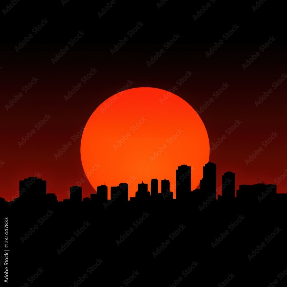 Fototapeta premium Urban smog crisis - city skyline enveloped in thick pollution cloud industrial emissions and vehicle exhaust environmental impact concept with cinematic light silhouetted skyline cityscape architectur
