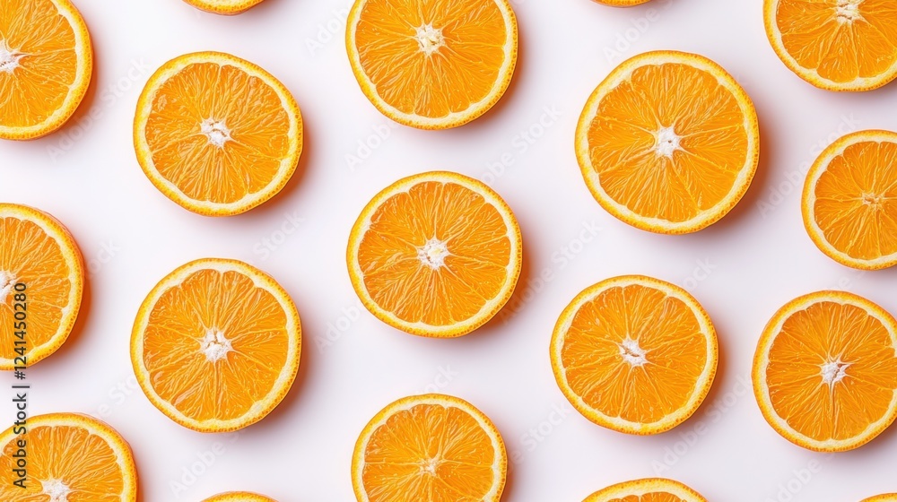 Fresh Orange Slices on White Background for Healthy Food Concept Fresh Orange Slices on White Background for Healthy Food Concept
