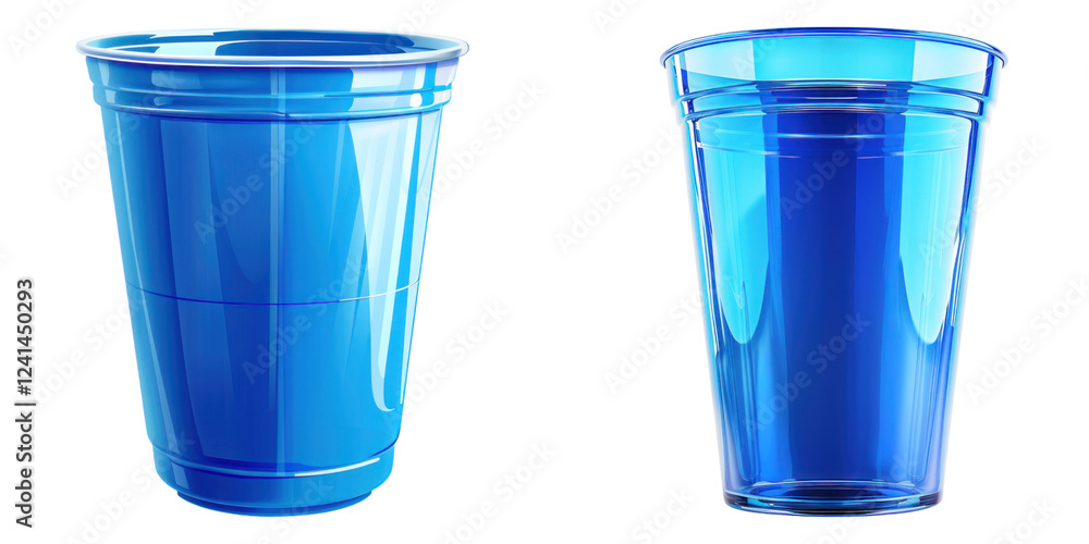 custom made wallpaper toronto digitalBlue plastic party cup isolated on transparent background, PNG, Set of