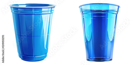 Wallpaper Mural Blue plastic party cup isolated on transparent background, PNG, Set of Torontodigital.ca