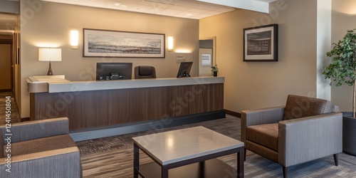 Wallpaper Mural Modern Office Reception Area Design with Comfortable Seating Torontodigital.ca