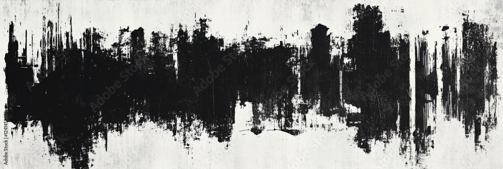 Abstract Black and White Brushstrokes Graphic Art Abstract Black and White Brushstrokes Graphic Art