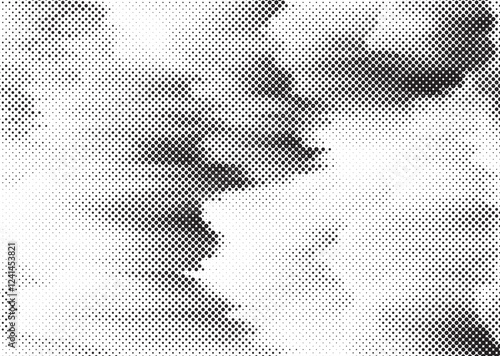 Black and White Dots Background. Halftone Effect background. Grunge Halftone backdrop. Vector illustration.
