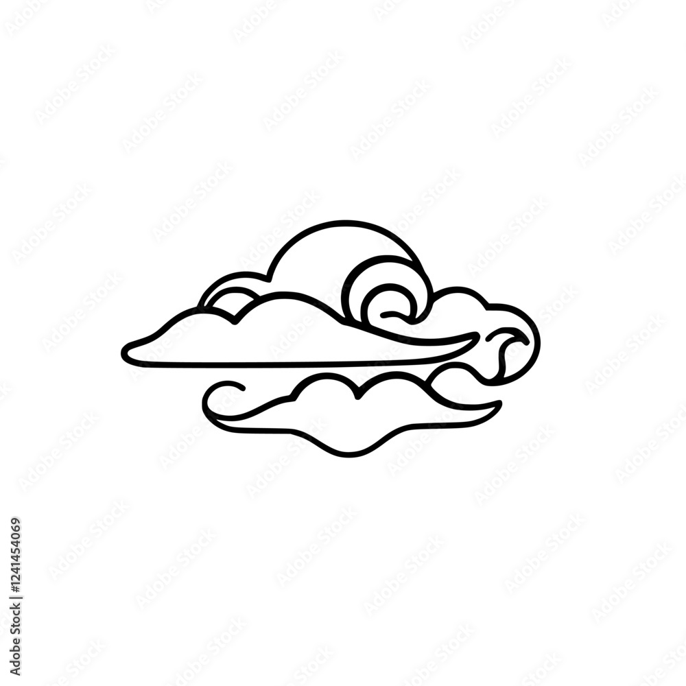 Abstract Cloud Line Art: Minimalist Nature Design, Simple Sky Illustration, Vector Graphic, Black and White Symbol Abstract Cloud Line Art: Minimalist Nature Design, Simple Sky Illustration, Vector Graphic, Black and White Symbol