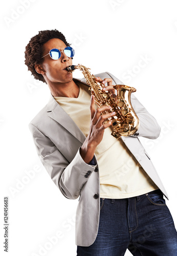 Photography Man, saxophone and music or play practice or concert performance, orchestra or jazz band festival