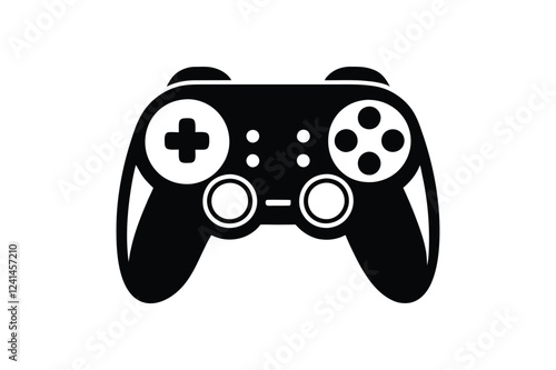 Gaming Controller Silhouette Vector Design, Gamepad Icon Illustration