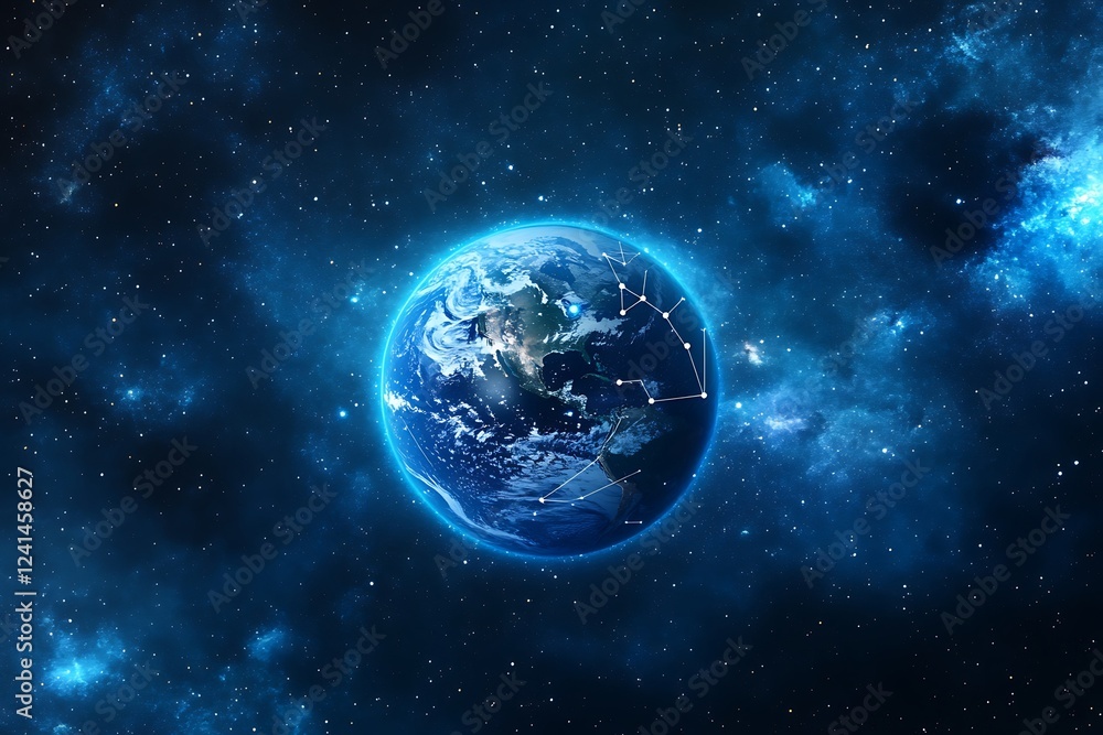 blue planet with space blue planet with space