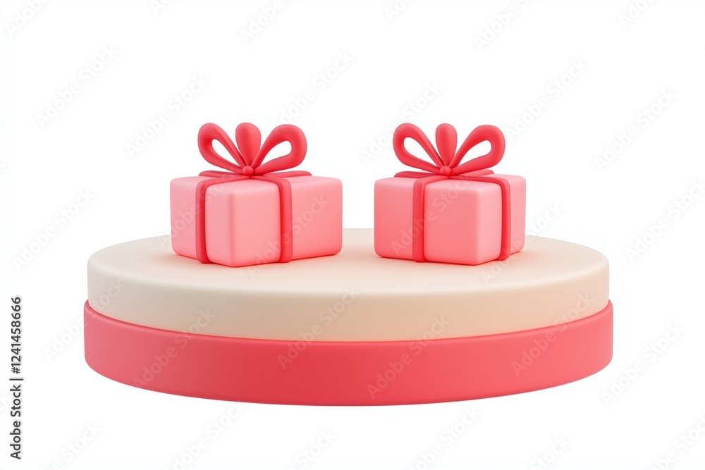 Obraz premium 3d cartoon christmas theme product presentation podium