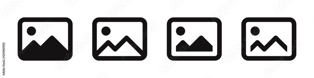 Gallery icons set. Photo, picture symbol. Vector illustration. Gallery icons set. Photo, picture symbol. Vector illustration.
