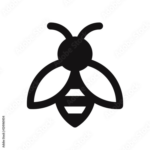 Honey bee icon. Bee symbol. Vector illustration.