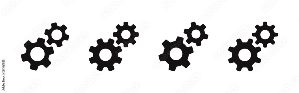 Setting gears icons set. Cogwheel group symbol collection. Vector illustration. Setting gears icons set. Cogwheel group symbol collection. Vector illustration.