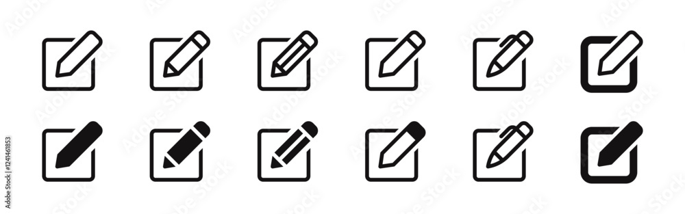 Edit pen icons set. Sign up symbol collection. Vector illustration. Edit pen icons set. Sign up symbol collection. Vector illustration.