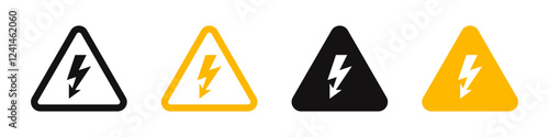 Free Download Warning sign. Dangerous electrical voltage icon. Vector illustration. - GFXLoad