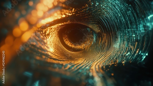 Wallpaper Mural Abstract digital eye tunnel, glowing, bokeh background, futuristic design Torontodigital.ca