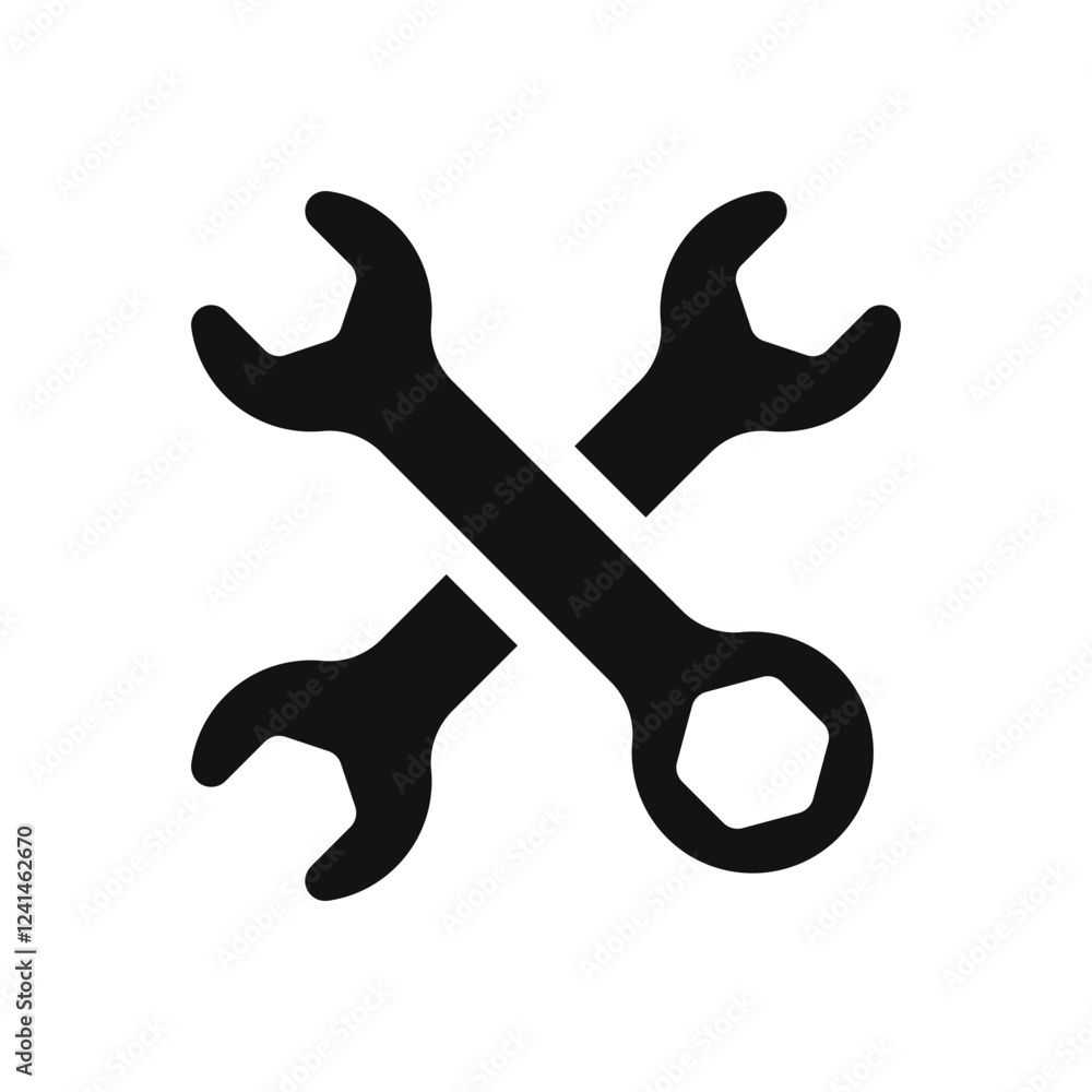 Tools icon. Wrench, service symbol. Vector illustration.