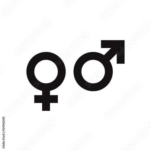 Gender icon. Male and female symbol. Vector illustration.