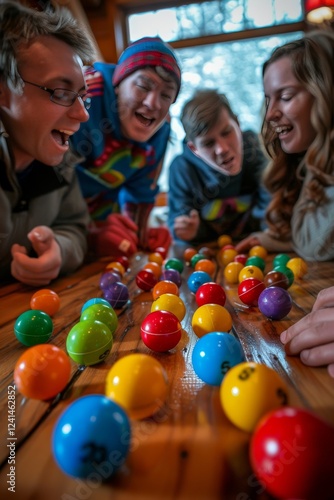 Participants in an intense game where every split second counts. Selective focus. photo