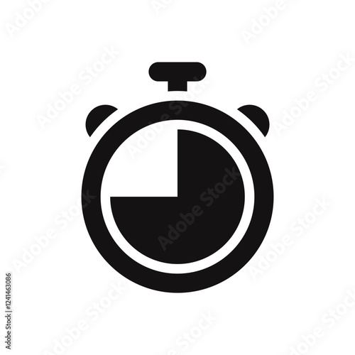 Timer icon. Stopwatch, kitchen timer, countdown timer, cooking time symbols. Vector illustration.