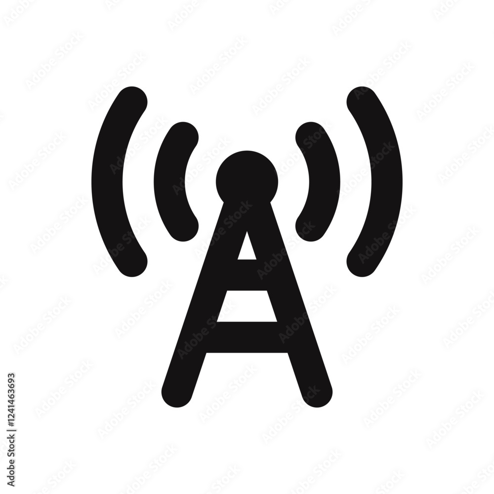 Antenna tower icon. Wireless radio signal, communication towers, radio tower, transmitter, receiver wireless signal. Vector illustration. Antenna tower icon. Wireless radio signal, communication towers, radio tower, transmitter, receiver wireless signal. Vector illustration.