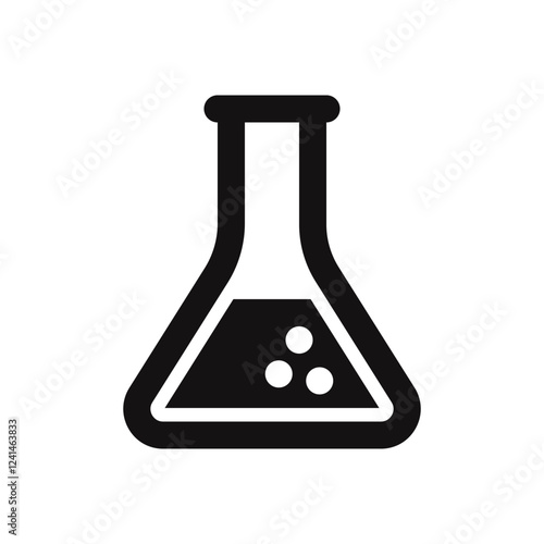 Lab flask icon. Chemical flask, science, test tube, laboratory glass symbol. Vector illustration.
