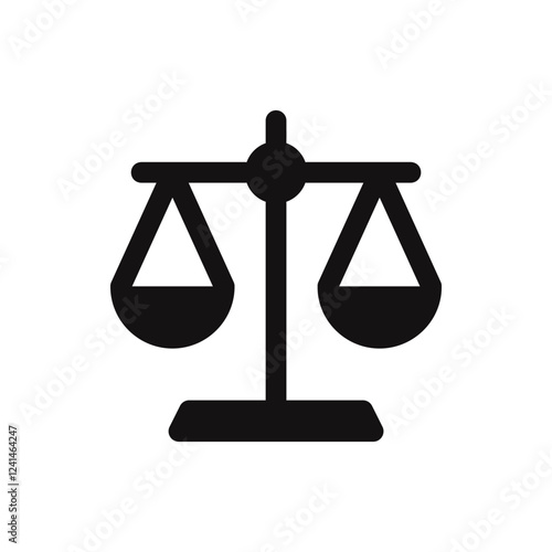 Scale icon. Scales of justice, vintage scale in balance and equilibrium, libra. Vector illustration