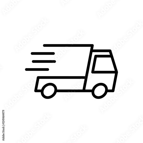 Delivery car icon. Express delivery, fast shipping, free delivery, logistic trucking. Vector illustration.