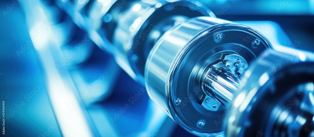 Factory Steel Rollers Rotating, Close-up Factory Steel Rollers Rotating, Close-up