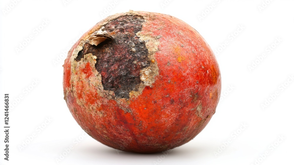 Weathered Orange Fruit with Textured Skin on White Background Weathered Orange Fruit with Textured Skin on White Background
