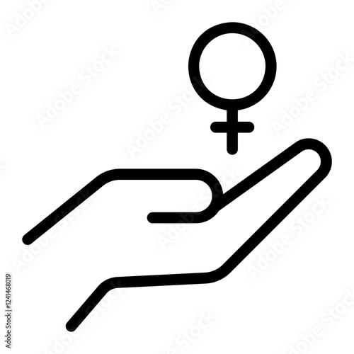womens day line icon