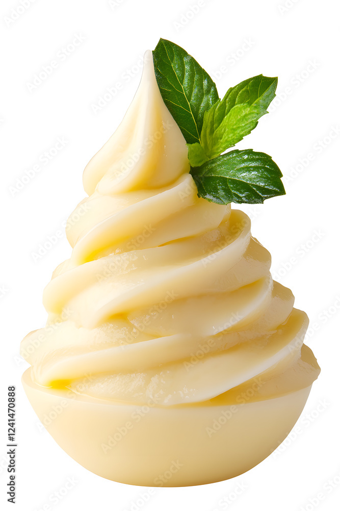 Creamy texture twirled mayonnaise swirl isolated on white Creamy texture twirled mayonnaise swirl isolated on white