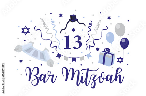Bar Mitzvah invitation or congratulation card.