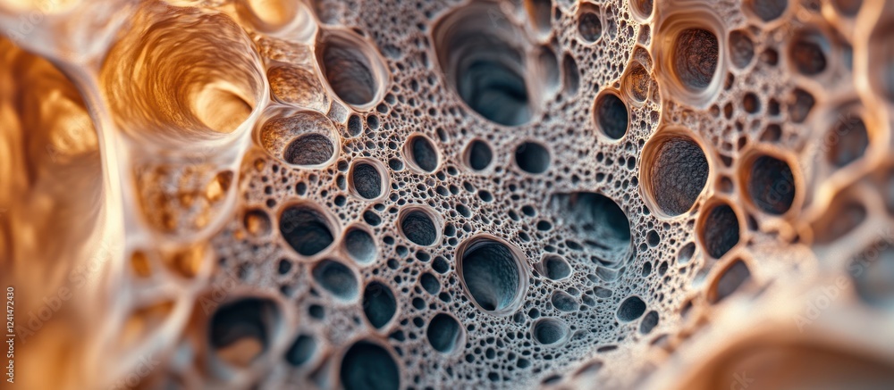 Abstract porous texture, 3D render, cavernous background, design element Abstract porous texture, 3D render, cavernous background, design element