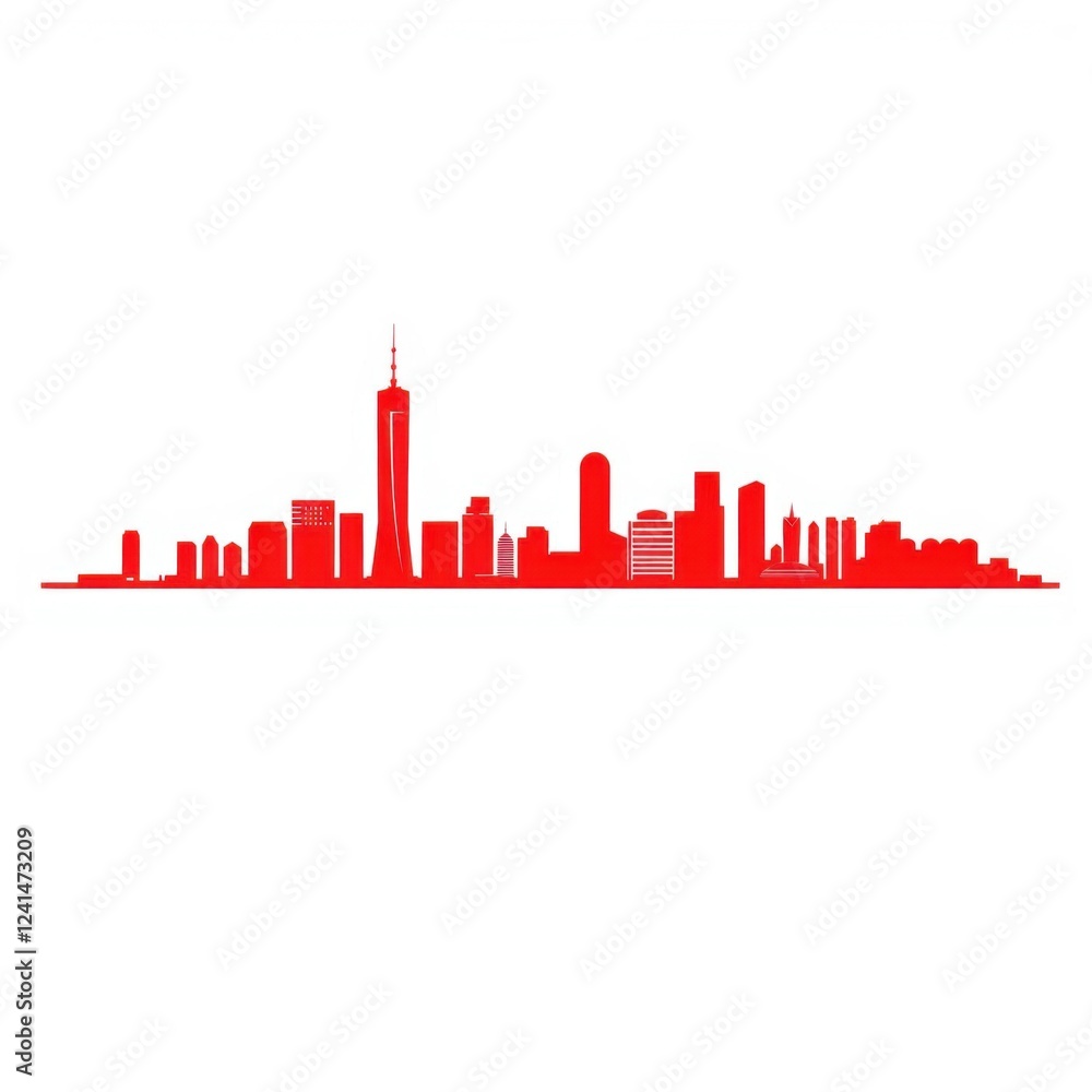 Fototapeta premium Silhouette of a person overlooking a city skyline with trees silhouetted skyline cityscape architecture illustration building city vector