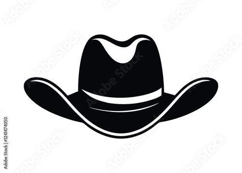 cowboy hat silhouette, rancher cowboy hat, Cowboy hat, Set of American traditional Western hats isolated on white  