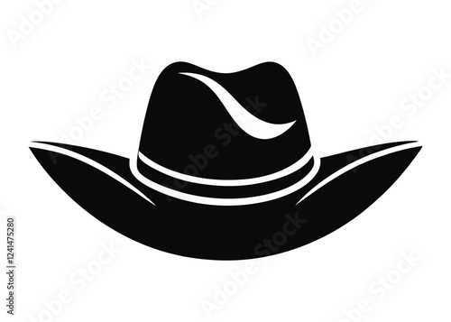 cowboy hat silhouette, rancher cowboy hat, Cowboy hat, Set of American traditional Western hats isolated on white  